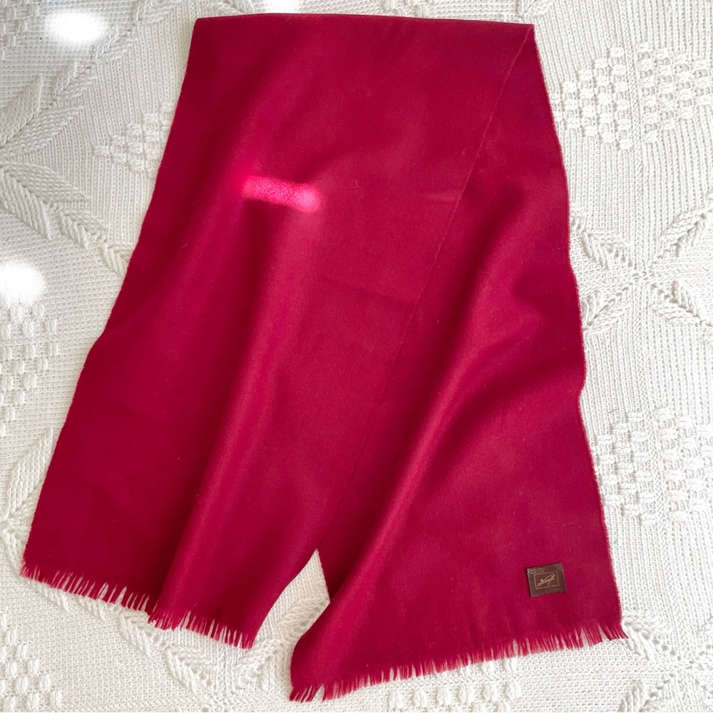 Vintage Forsyth Pure Wool Scarf, Deep Red Unisex
